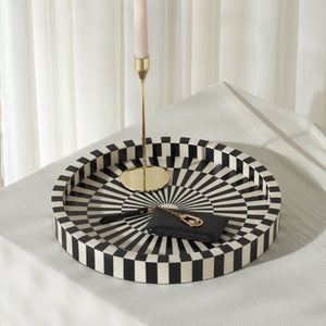 Safavieh Charli, Stunning Black/Ivory Circle Tray - Elegant Resin & Mdf Design For Home Decor & Serving Black ,Ivory Resin+Mdf Rdc5007a