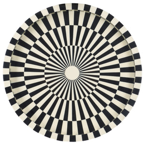 Safavieh Charli, Stunning Black/Ivory Circle Tray - Elegant Resin & Mdf Design For Home Decor & Serving Black ,Ivory Resin+Mdf Rdc5007a