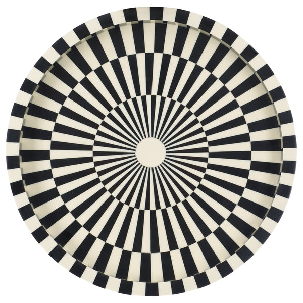 Safavieh Charli, Stunning Black/Ivory Circle Tray - Elegant Resin & Mdf Design For Home Decor & Serving Black ,Ivory Resin+Mdf Rdc5007a
