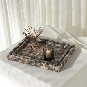 Safavieh LORI, Antique Green & Horn Nestable Tray Set – Elegant Resin/MDF Design for Stylish Home Decor RDC5011A-SET2