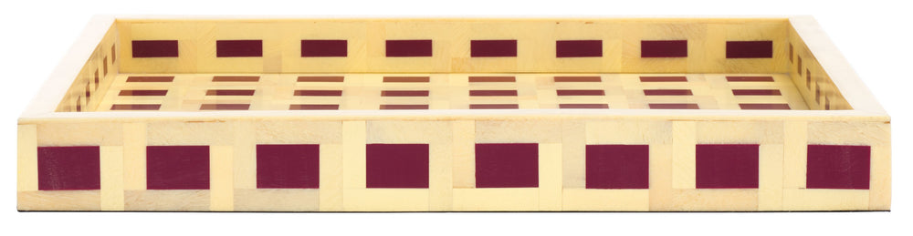 Safavieh Sati, Artistic Muted Yellow & Burgundy Resin Rectangle Tray For Stylish Home Decor & Organization Assorted ,Multi Resin+Mdf Rdc5012a