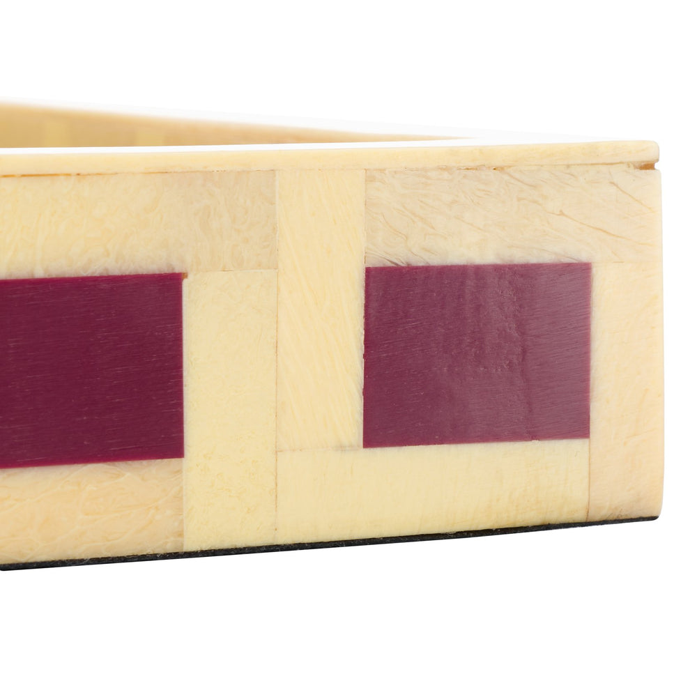 Safavieh Sati, Artistic Muted Yellow & Burgundy Resin Rectangle Tray For Stylish Home Decor & Organization Assorted ,Multi Resin+Mdf Rdc5012a