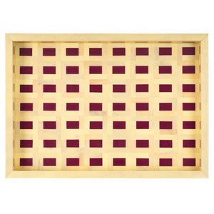 Safavieh Sati, Artistic Muted Yellow & Burgundy Resin Rectangle Tray For Stylish Home Decor & Organization Assorted ,Multi Resin+Mdf Rdc5012a
