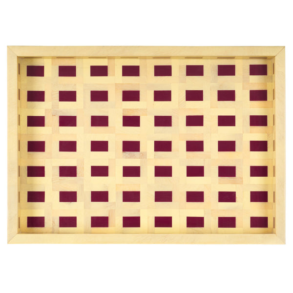 Safavieh Sati, Artistic Muted Yellow & Burgundy Resin Rectangle Tray For Stylish Home Decor & Organization Assorted ,Multi Resin+Mdf Rdc5012a