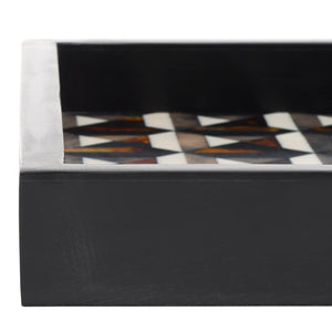 Safavieh Ani, Elegant Ivory And Brown Tray Set Of 2 – Stylish Resin/Mdf With Unique Geometric Design! Ivory ,Brown Resin+Mdf Rdc5013a-set2