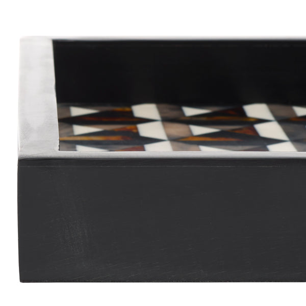 Safavieh Ani, Elegant Ivory And Brown Tray Set Of 2 – Stylish Resin/Mdf With Unique Geometric Design! Ivory ,Brown Resin+Mdf Rdc5013a-set2