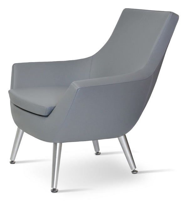 Soho Concept Rebecca Armchair - Stylish 4 Metal Legs, Walnut Finish, Soft Ppm-fr Leatherette & 2-year Warranty Grey  Soho-concept-dining-chair-12579