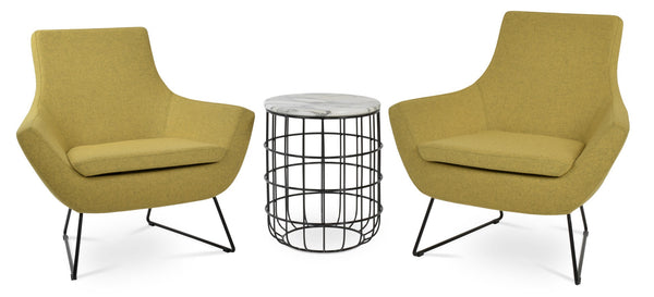 Soho Concept Rebecca Armchair - Stylish Wire Sled Base In Boucle & Camira Fabrics, 10-year Guarantee, 350 Lbs Capacity Amber  Soho-concept-dining-chair-12412