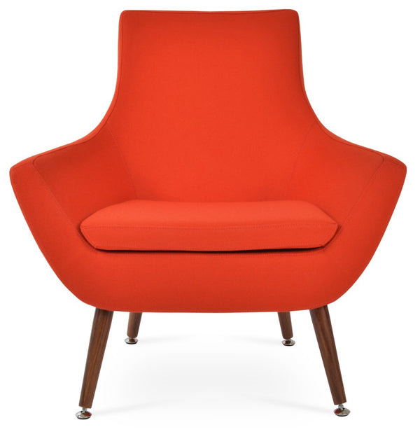 Soho Concept Rebecca Armchair - Classic Design With Camira Wool Upholstery, 10-year Guarantee, Dark Grey Finish Walnut,Orange  Soho-concept-dining-chair-12482