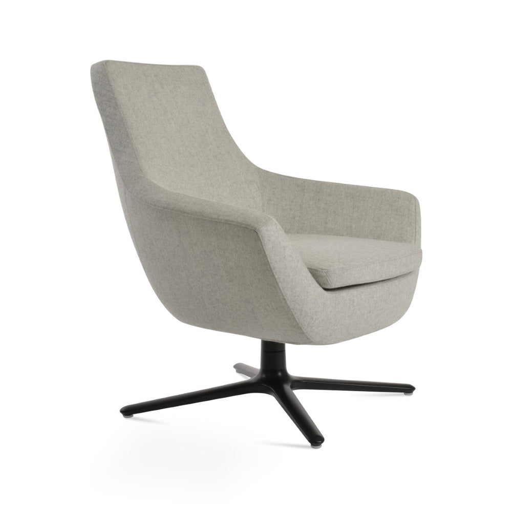Soho Concept Rebecca Armchair Swivel Oval Base In Camira Wool - 10-year Guarantee, Elegant Boucle Comfort & Style Black,Grey  Soho-concept-dining-chair-12483