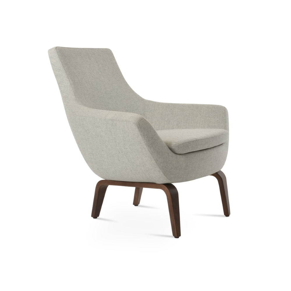 Soho Concept Rebecca Armchair - Stylish Walnut Base, Camira Blazer Wool Upholstery, 10-year Guarantee, Grey   Soho-concept-dining-chair-12577