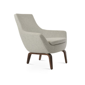 Soho Concept Rebecca Armchair - Stylish Walnut Base, Camira Blazer Wool Upholstery, 10-year Guarantee, Grey Grey  Soho-concept-dining-chair-12484