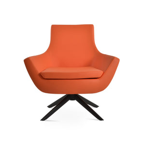 Soho Concept Rebecca Armchair - Stylish Swivel Lounge Chair, Durable Leatherette, 2-year Guarantee, Black/Orange Black,Orange  Soho-concept-dining-chair-12486