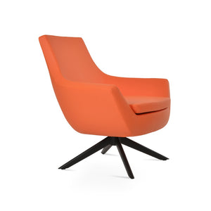 Soho Concept Rebecca Armchair - Stylish Swivel Lounge Chair, Durable Leatherette, 2-year Guarantee, Black/Orange Black,Orange  Soho-concept-dining-chair-13302