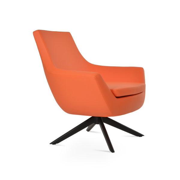 Soho Concept Rebecca Armchair - Stylish Swivel Lounge Chair, Durable Leatherette, 2-year Guarantee, Black/Orange Black,Orange  Soho-concept-dining-chair-13302