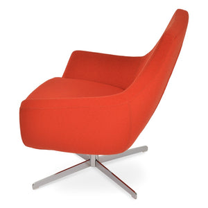 Soho Concept Rebecca Armchair Swivel With Chrome/Brass Base - Luxurious Camira Yoredale Boucle Or Leather! Chrome,Orange  Soho-concept-dining-chair-12478