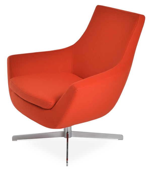 Soho Concept Rebecca Armchair - Luxurious Swivel Seating In Camira Blazer Wool, 10-year Guarantee, Grey & Brass Orange,Chrome  Soho-concept-dining-chair-12423