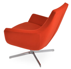 Soho Concept Rebecca Armchair - Luxurious Swivel Seating In Camira Blazer Wool, 10-year Guarantee, Grey & Brass Orange,Chrome  Soho-concept-dining-chair-13286