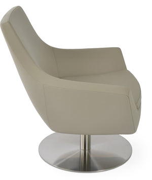 Soho Concept Rebecca Armchair - Modern Soft Grey Leatherette With Swivel Base & 2-year Guarantee For Comfort   Soho-concept-dining-chair-12437