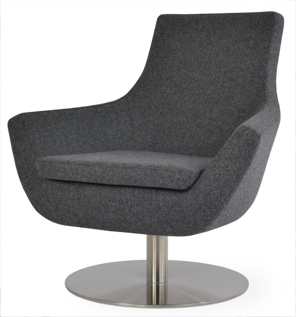 Soho Concept Rebecca Armchair Swivel With Camira Blazer Wool, 10-year Guarantee, Stylish Boucle Fabric Design Dark Grey  Soho-concept-dining-chair-12429