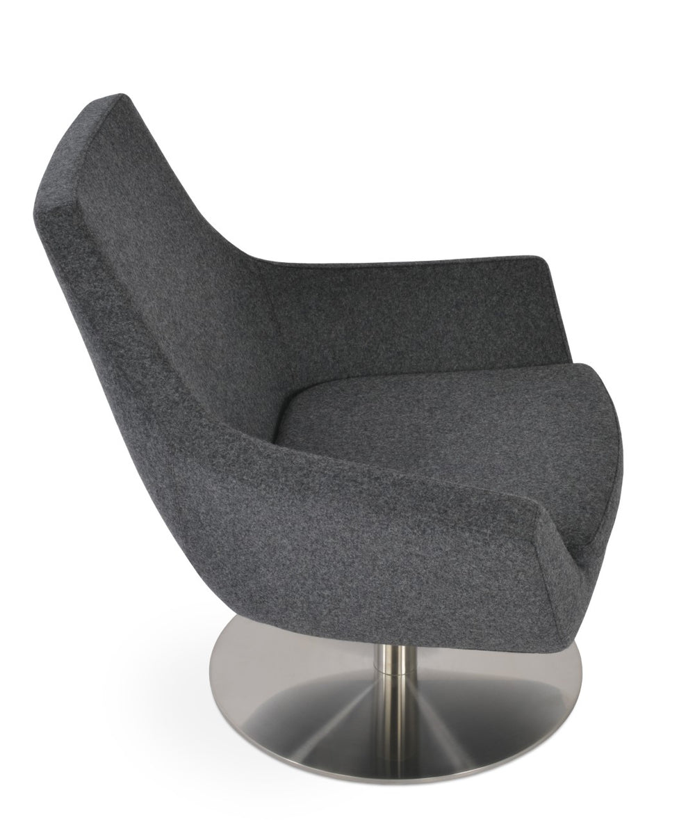 Soho Concept Rebecca Armchair Swivel With Camira Blazer Wool, 10-year Guarantee, Stylish Boucle Fabric Design Dark Grey  Soho-concept-dining-chair-13287