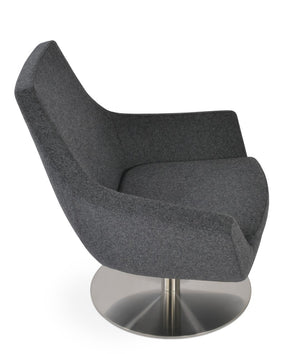 Soho Concept Rebecca Armchair Swivel With Camira Blazer Wool, 10-year Guarantee, Stylish Boucle Fabric Design Dark Grey  Soho-concept-dining-chair-13287
