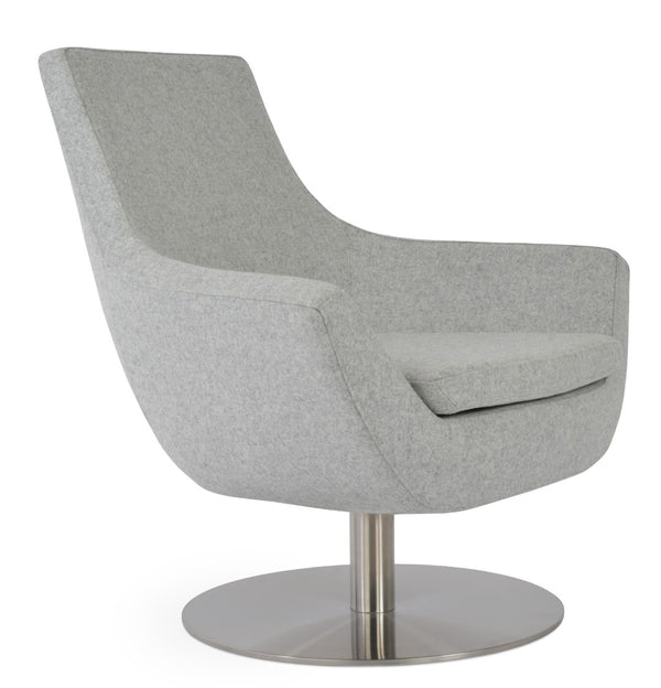 Soho Concept Rebecca Armchair Swivel With Camira Blazer Wool, 10-year Guarantee, Stylish Boucle Fabric Design Silver  Soho-concept-dining-chair-12430
