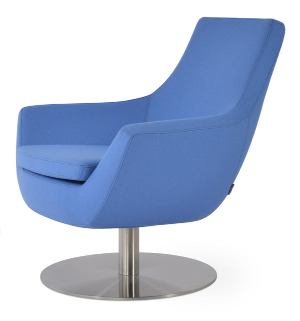 Soho Concept Rebecca Armchair Swivel With Camira Blazer Wool, 10-year Guarantee, Stylish Boucle Fabric Design Blue  Soho-concept-dining-chair-12431