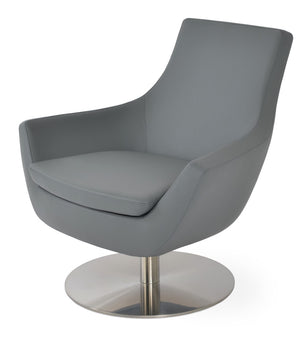 Soho Concept Rebecca Armchair - Modern Soft Grey Leatherette With Swivel Base & 2-year Guarantee For Comfort Grey  Soho-concept-dining-chair-12432