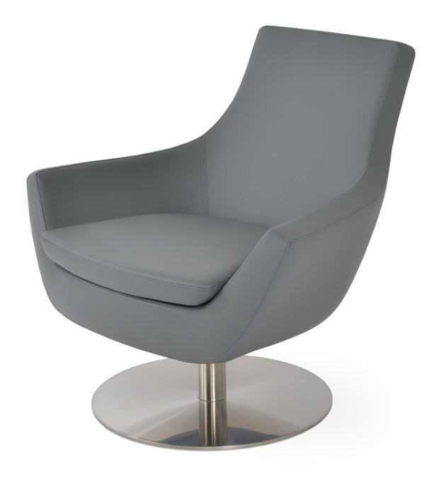 Soho Concept Rebecca Armchair - Modern Soft Grey Leatherette With Swivel Base & 2-year Guarantee For Comfort Grey  Soho-concept-dining-chair-12432
