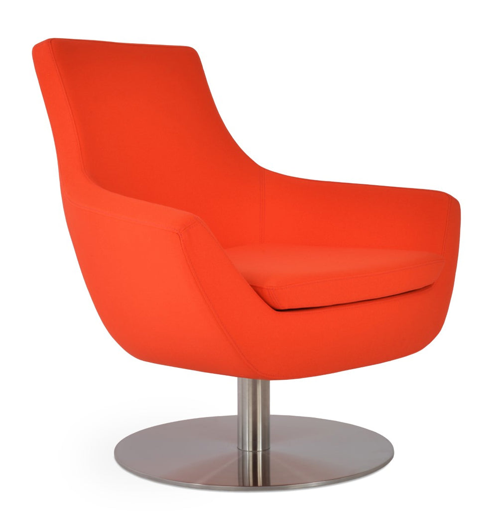Soho Concept Rebecca Armchair In Durable Camira Era Fabric - Stylish Swivel Base & 10-year Guarantee, Orange Red  Soho-concept-dining-chair-12542