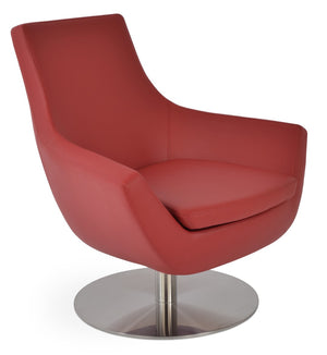 Soho Concept Rebecca Armchair - Modern Soft Grey Leatherette With Swivel Base & 2-year Guarantee For Comfort Red  Soho-concept-dining-chair-12435