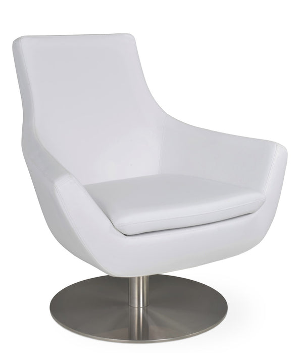 Soho Concept Rebecca Armchair - Modern Soft Grey Leatherette With Swivel Base & 2-year Guarantee For Comfort White  Soho-concept-dining-chair-12436