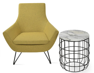 Soho Concept Rebecca Armchair - Stylish Wool Upholstery, Durable Steel Frame, 10-year Guarantee, Limited Stock! Black,White  Soho-concept-dining-chair-12439