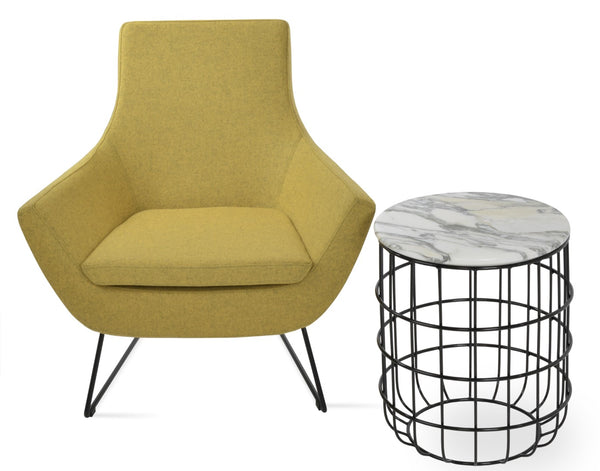 Soho Concept Rebecca Armchair - Stylish Wool Upholstery, Durable Steel Frame, 10-year Guarantee, Limited Stock! Black,White  Soho-concept-dining-chair-12439