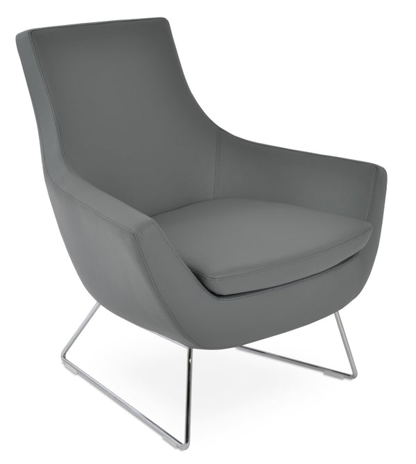 Soho Concept Rebecca Armchair - Stylish Industrial Design With Chrome Finish, Soft Leatherette & 2-year Guarantee Chrome,Grey  Soho-concept-dining-chair-12458