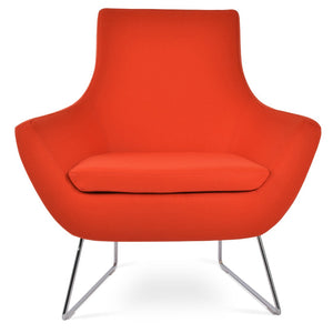 Soho Concept Rebecca Armchair - Stylish Wool Upholstery, Durable Steel Frame, 10-year Guarantee, Limited Stock! Chrome,Orange  Soho-concept-dining-chair-12454
