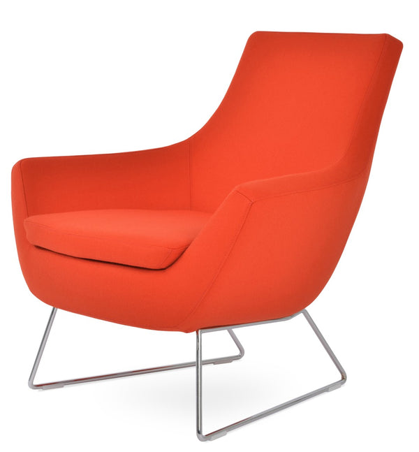 Soho Concept Rebecca Armchair - Stylish Wool Upholstery, Durable Steel Frame, 10-year Guarantee, Limited Stock! Chrome,Orange  Soho-concept-dining-chair-13292