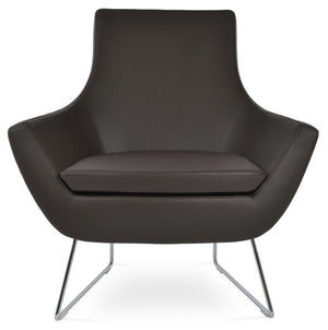 Soho Concept Rebecca Armchair – Stylish Chrome Base, Durable Camira Boucle & Leather, 10-year Guarantee, 350 Lbs Chrome,Brown  Soho-concept-dining-chair-13294
