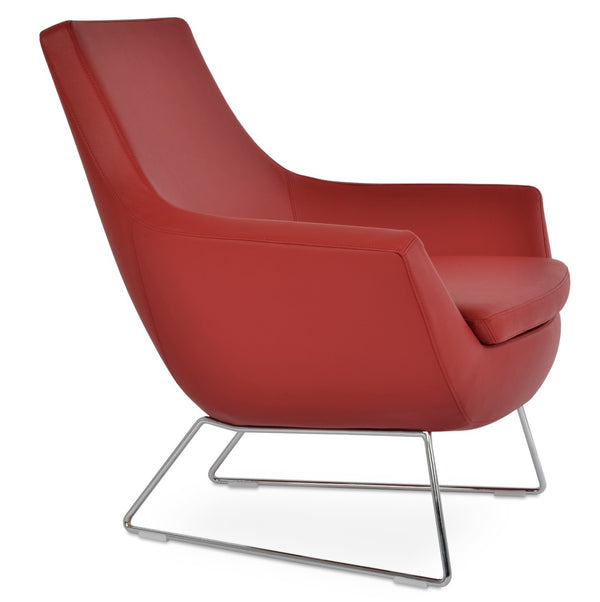 Soho Concept Rebecca Armchair - Stylish Industrial Design With Chrome Finish, Soft Leatherette & 2-year Guarantee Chrome,Red  Soho-concept-dining-chair-12457