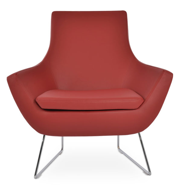 Soho Concept Rebecca Armchair - Stylish Industrial Design With Chrome Finish, Soft Leatherette & 2-year Guarantee Chrome,Red  Soho-concept-dining-chair-13295