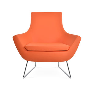 Soho Concept Rebecca Armchair - Stylish Industrial Design With Chrome Finish, Soft Leatherette & 2-year Guarantee Chrome,Orange  Soho-concept-dining-chair-12453