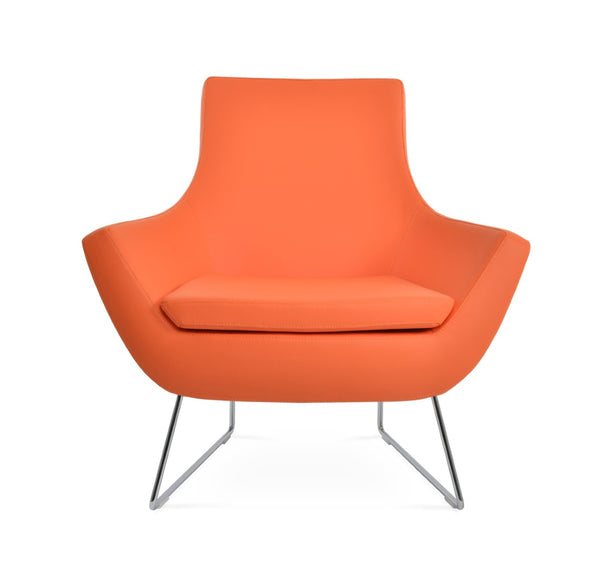 Soho Concept Rebecca Armchair - Stylish Industrial Design With Chrome Finish, Soft Leatherette & 2-year Guarantee Chrome,Orange  Soho-concept-dining-chair-12453