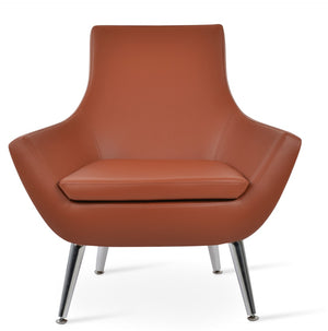 Soho Concept Rebecca Armchair - Stylish 4 Metal Legs, Walnut Finish, Soft Ppm-fr Leatherette & 2-year Warranty Legs Metal  Soho-concept-dining-chair-12467