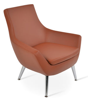 Soho Concept Rebecca Armchair - Stylish 4 Metal Legs, Walnut Finish, Soft Ppm-fr Leatherette & 2-year Warranty Legs Metal  Soho-concept-dining-chair-13296