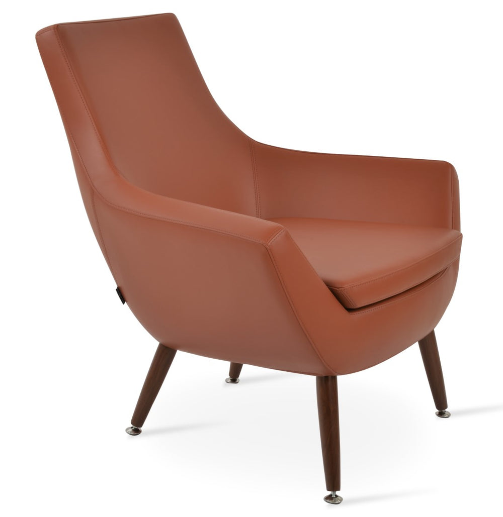 Soho Concept Rebecca Armchair - Stylish Ppm Leatherette With Walnut Finish, 2-year Guarantee, Supports 350 Lbs Grey  Soho-concept-dining-chair-12395