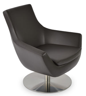 Soho Concept Rebecca Armchair: Modern Swivel Design In Camira Yoredale Boucle & Leather, 10-year Guarantee! Brown  Soho-concept-dining-chair-12426