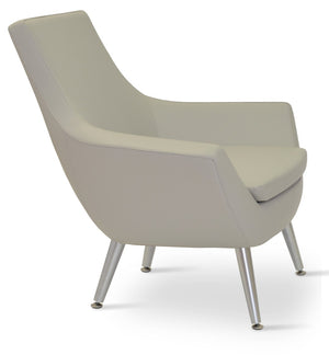 Soho Concept Rebecca Armchair - Stylish 4 Metal Legs, Walnut Finish, Soft Ppm-fr Leatherette & 2-year Warranty Light Grey  Soho-concept-dining-chair-13303