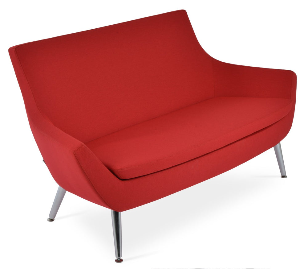 Soho Concept Rebecca Two Seater Sofa - Stylish Boucle Juno & Camira Era Fabrics, 10-year Guarantee, 350 Lbs Capacity Red  Soho-concept-dining-chair-13305