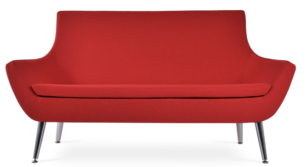 Soho Concept Rebecca Two Seater Sofa - Stylish Boucle Juno & Camira Era Fabrics, 10-year Guarantee, 350 Lbs Capacity Red  Soho-concept-dining-chair-13305